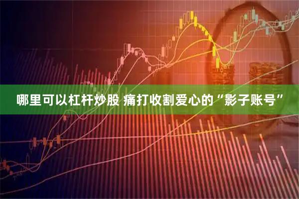 哪里可以杠杆炒股 痛打收割爱心的“影子账号”